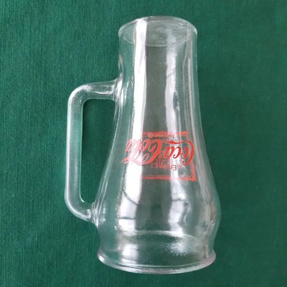 Vintage Coca-Cola Glass Mug Handle Red Lettering